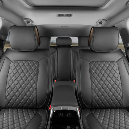 MotorBox 11-Piece Prestige Edition Premium Faux Leather Diamond Stitched Cushion Vordersitz- und Rücksitzabdeckungen