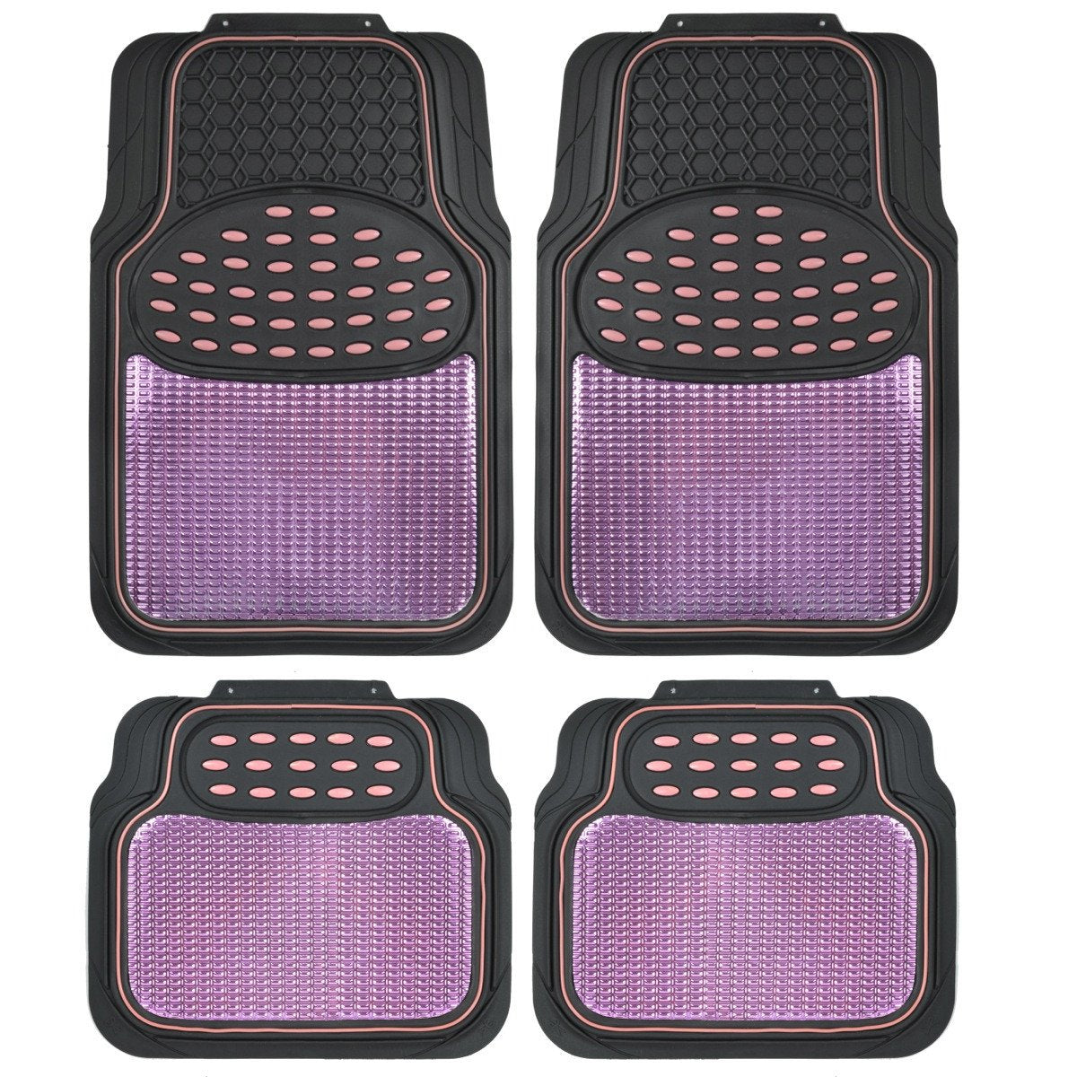 BDK 4-Piece-zentrierte gedämpfte Griff Pad Vorderbodenmatten und hintere Bodenmatten - Heavy Duty, All Weather, Trimmen Sie, um zu passen