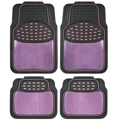 BDK 4-Piece-zentrierte gedämpfte Griff Pad Vorderbodenmatten und hintere Bodenmatten - Heavy Duty, All Weather, Trimmen Sie, um zu passen