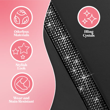 Carbella 7-Piece BlingStitch Rücksitzbezüge - Klare Kristalle