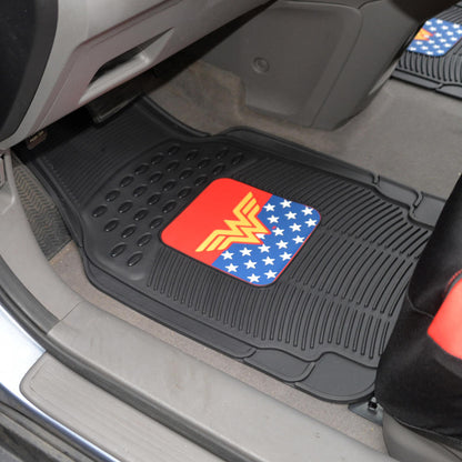 BDK Armored Super Hero Car Floor Matts - Offiziell lizenzierte DC Comics - All Weather Heavy Duty Auto Interieur Liners für Auto Truck Van SUV (Mehrere Stile)