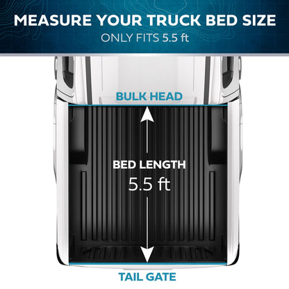 MotorBox USA Black American Flag Soft Roll-Up Retractable Tonneau Cover für Ford F-150 (2015 - 2023) - 5,5' Bett