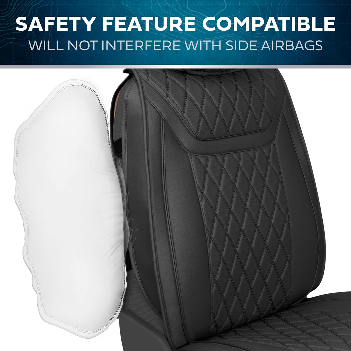 MotorBox 11-Piece Ranch Edition Premium Faux Leather Diamond Stitched Cushion Vordersitz- und Rücksitzabdeckungen