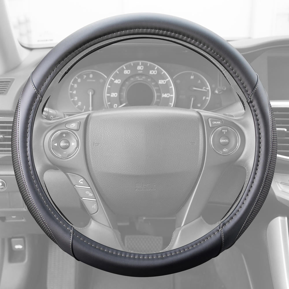 MotorTrend gepunktete Polyester Comfort Grip Lenkradabdeckung (Fits 14.5' - 15.5')