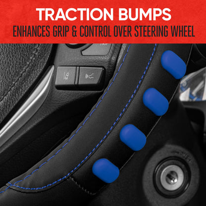 MotorTrend FlexGrip Lenkradabdeckung mit erhöhten Bump Grips (Fits 14.5' - 15.5')