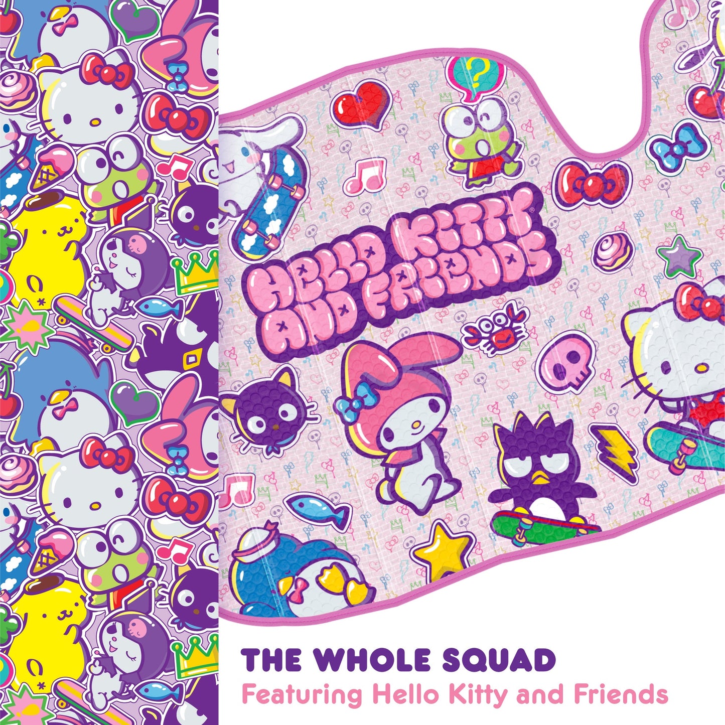Carbella Sanrio Hello Kitty und Freunde Front Windschutzscheibe Sonnenschirm (58' x 28')