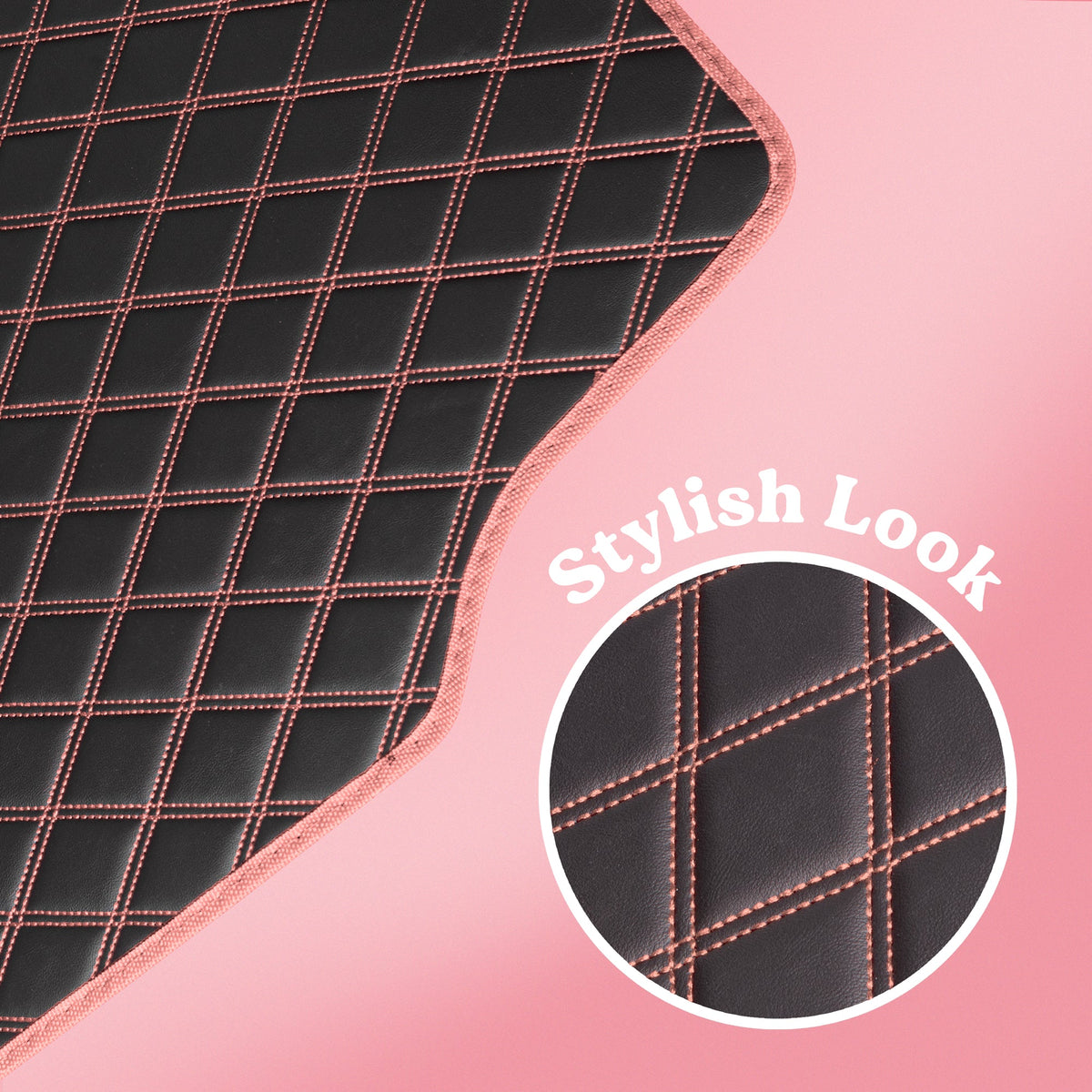 Carbella 4-teilige DiamondLuxe Vorderbodenmatten und Hinterbodenmatten - Pink