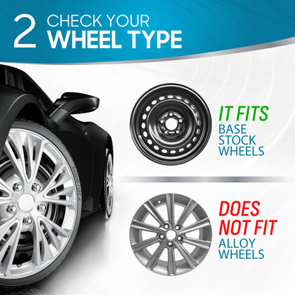 BDK 16 Zoll Hubcaps Set von 4 - OEM Ersatz Snap-On Wheel Rim Covers - Universal Fit Car Wheel Cover für Autos, LKW, SUV, Vans langlebig ABS 5-Spoke Silver Hub-Cap Car Zubehör Außen