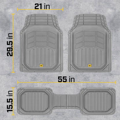 CAT 3-Piece Deep Dish Vorderbodenmatten und Hinterbodenmatten - Heavy Duty, All Weather, Trimm to Fit