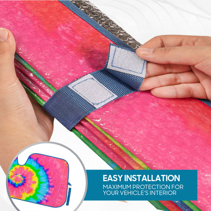 BDK Rainbow Tie-Dye Front Windschutzscheibe Sonnenschirm (58' x 27')