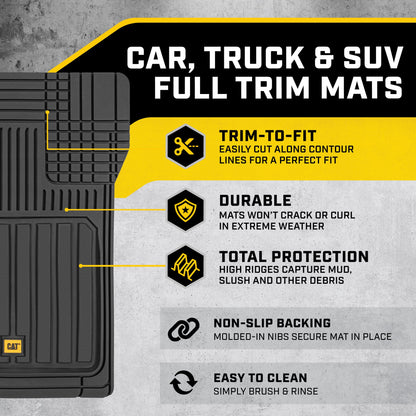 CAT 3-Stück ToughLiner Vorderbodenmatten und Hinterbodenmatten - Heavy Duty, All Weather, Trimmen, um zu passen