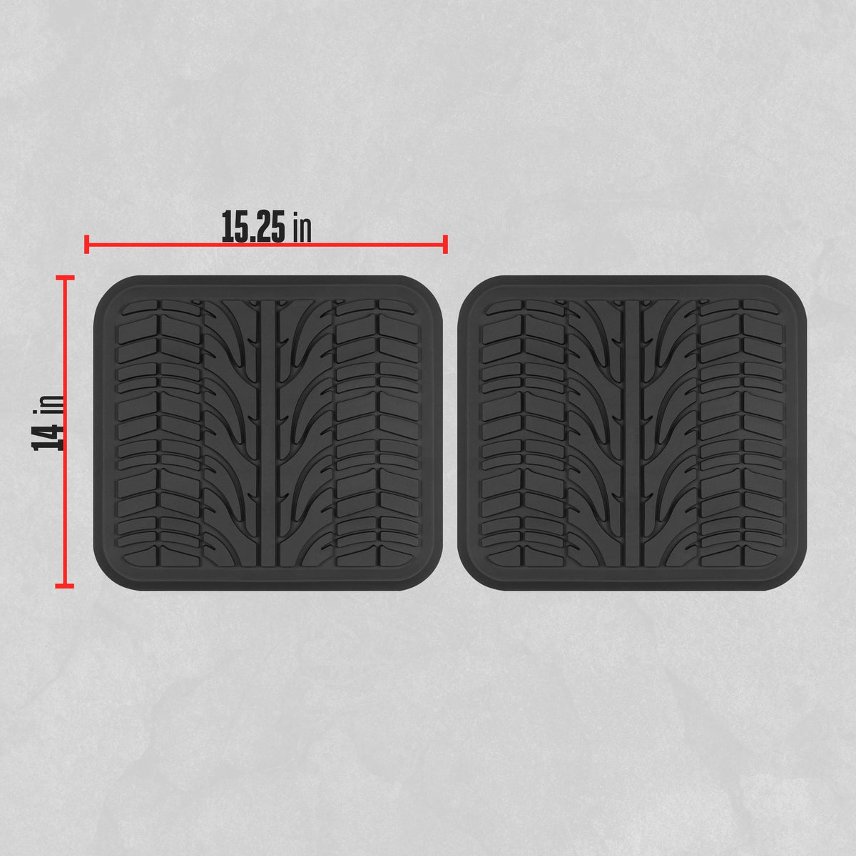 MotorTrend 2-Piece Grand Prix Reifenlaufflächen-Hinterbodenmatten - Heavy Duty, All Weather (15,25' x 14')