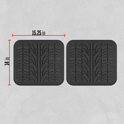 MotorTrend 2-Piece Grand Prix Reifenlaufflächen-Hinterbodenmatten - Heavy Duty, All Weather (15,25' x 14')