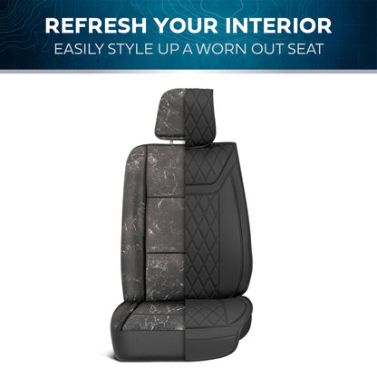 MotorBox 11-Piece Ranch Edition Premium Faux Leather Diamond Stitched Cushion Vordersitz- und Rücksitzabdeckungen