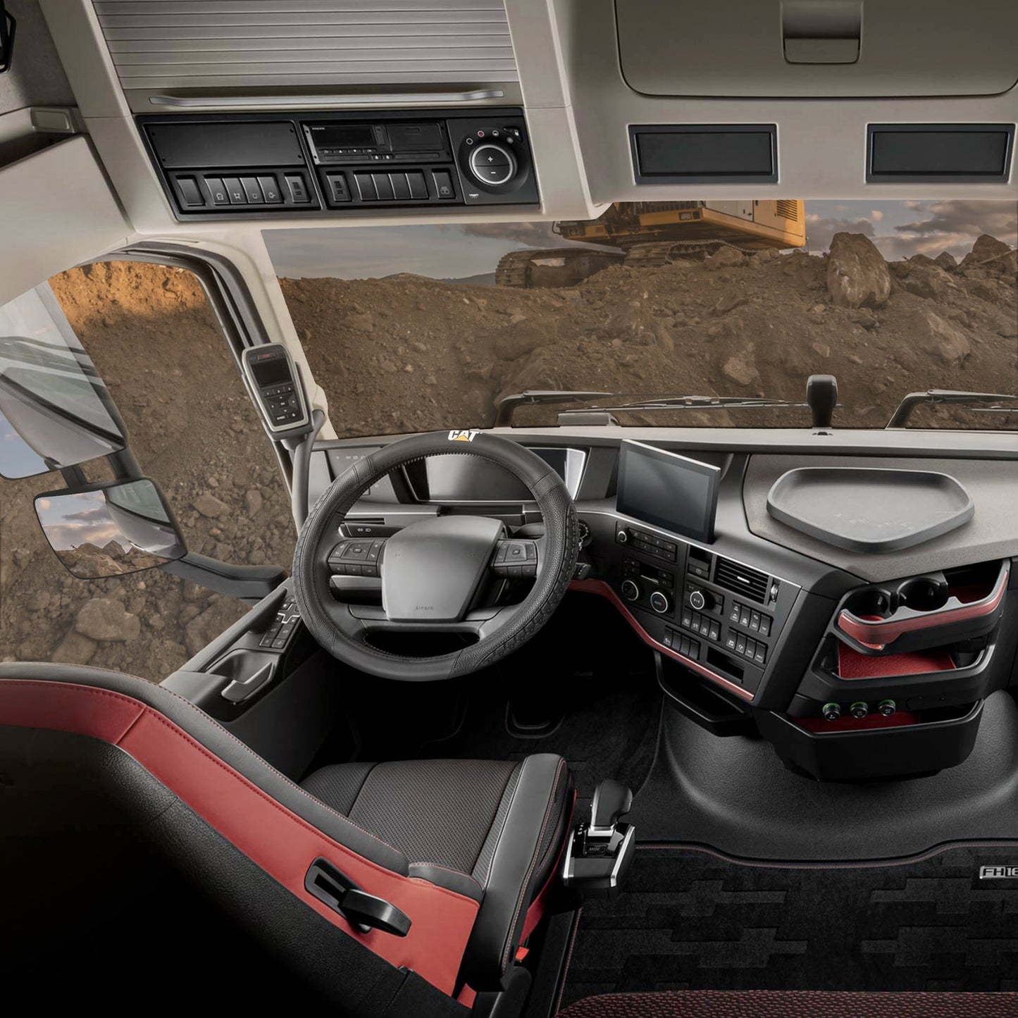 CAT DuraGrip Lenkradabdeckung mit Traktionsgriffen für Wohnmobile, Halblastwagen, Lastwagen und Big Rigs XXL (Fits 17.5' - 18')