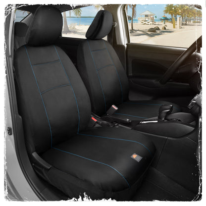C&C Napa Ledertasche 2 Vordersitze - Faux Leder Auto Sitzprotektoren für Autos & LKW - UV-resistent, leicht zu reinigen, universelle Passform - Stilvolles Küstendesign für Sommer Auto Interior Upgrade