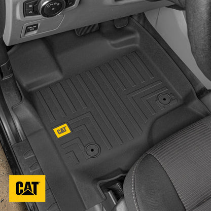 CAT 3-Piece Contour Custom Fit Front Floor Liners und Rear Trunk / Cargo Liner für Ford F-150 SuperCrew Cab (2015 - 2022)
