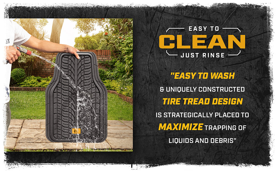 CAT ToughTread 4-Stück-Frontbodenmatten und hintere Bodenmatten - Heavy Duty, All Weather, Trimmable