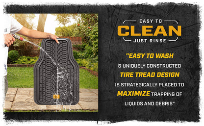 CAT ToughTread 4-Stück-Frontbodenmatten und hintere Bodenmatten - Heavy Duty, All Weather, Trimmable