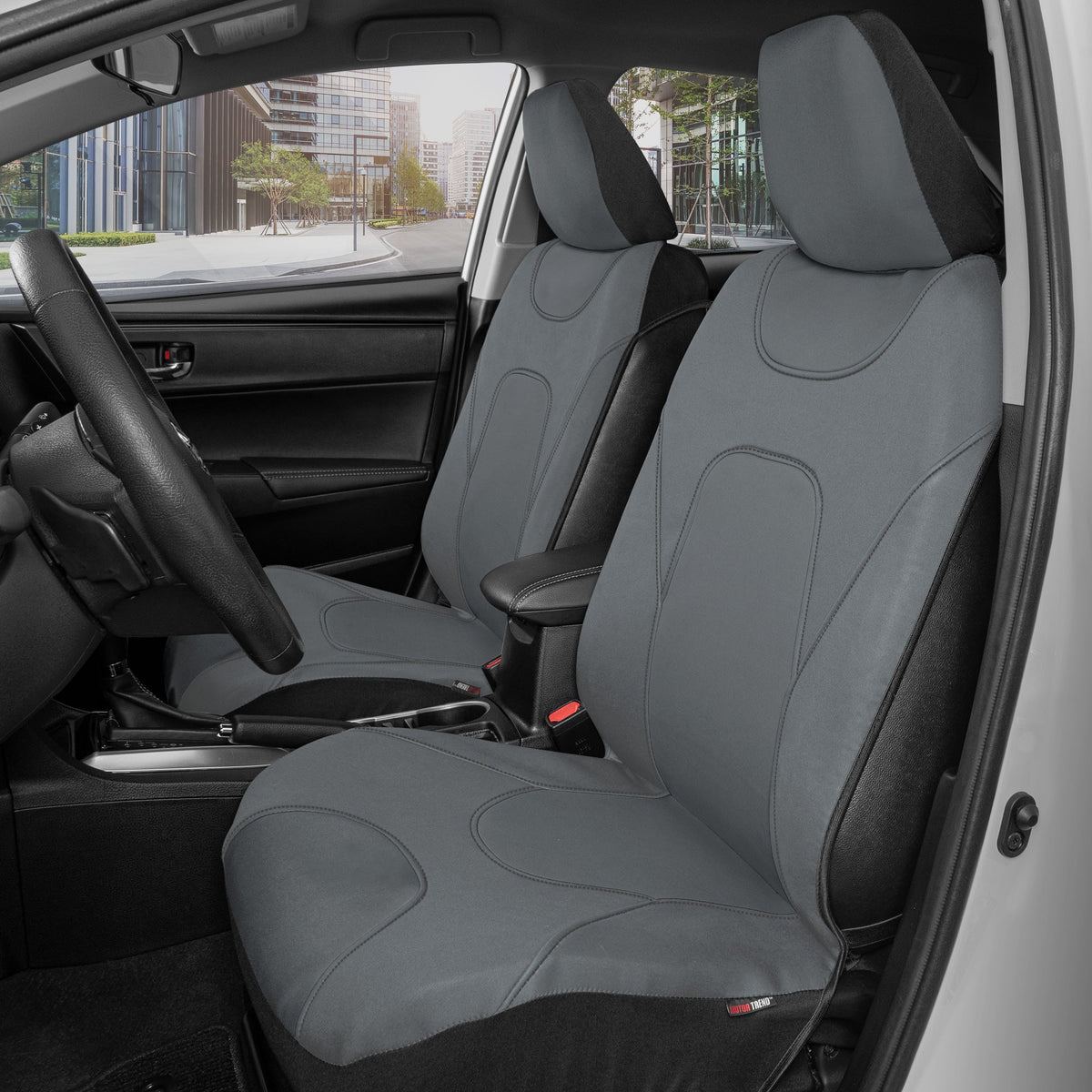MotorTrend 2-Pack AquaShield Wasserdicht Zwei-Tone Neopren-Vordersitzabdeckungen