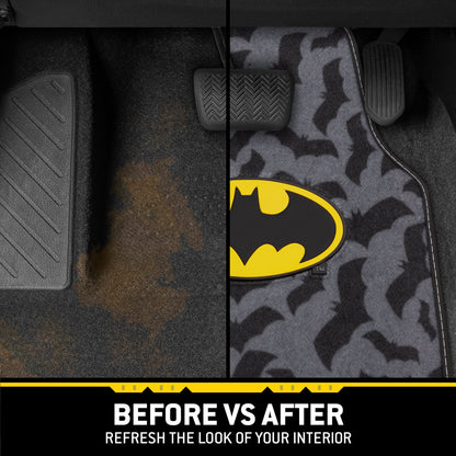 Warner Bros DC Comics 4-Stück Batman Logo mit Bat Background Front Floor Mats
