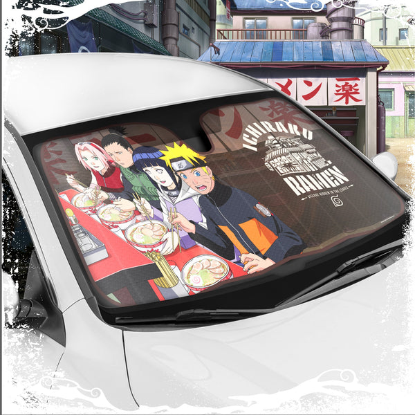 Naruto Shippuden Offiziell lizenzierte Windschutzscheibe Sonnenschutz - Car Sun Shade passt die meisten Autos, LKWs, SUV, & Van - Akatsuki Naruto Merch & Anime Zubehör für Autos - Sunshade Auto Windschutzscheibe - 57 'x 27'