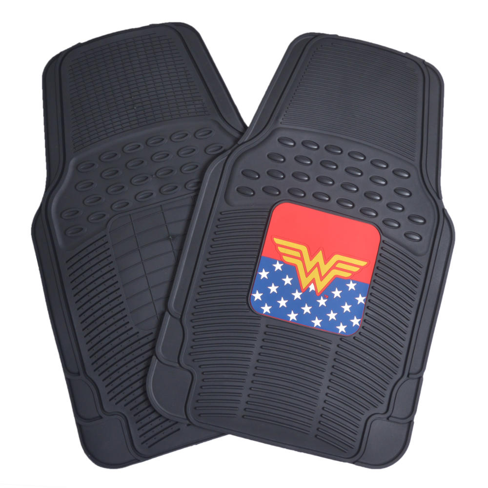 BDK Armored Super Hero Car Floor Matts - Offiziell lizenzierte DC Comics - All Weather Heavy Duty Auto Interieur Liners für Auto Truck Van SUV (Mehrere Stile)