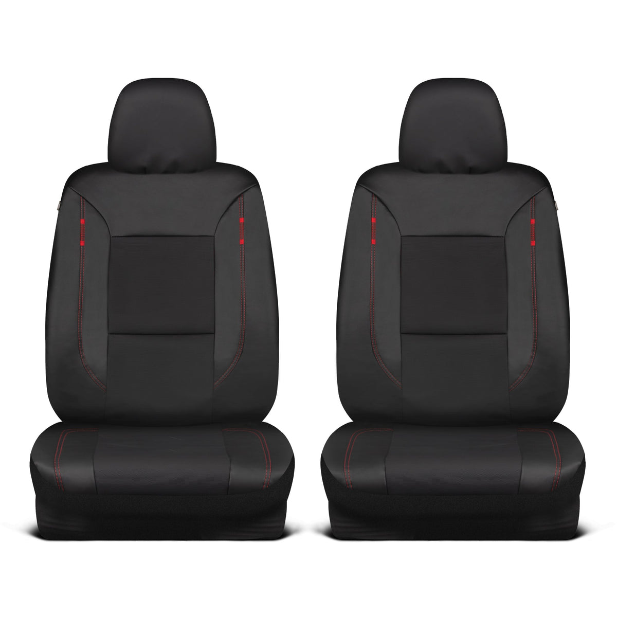 Motor Trend Hex Lederette Sitzbezüge - Universal Fit Front Seat Protector für Autos, LKW, SUVs - Premium Interior Protection, Einfach zu installierendes Auto Upgrade, Black & Red Car Seat Cover