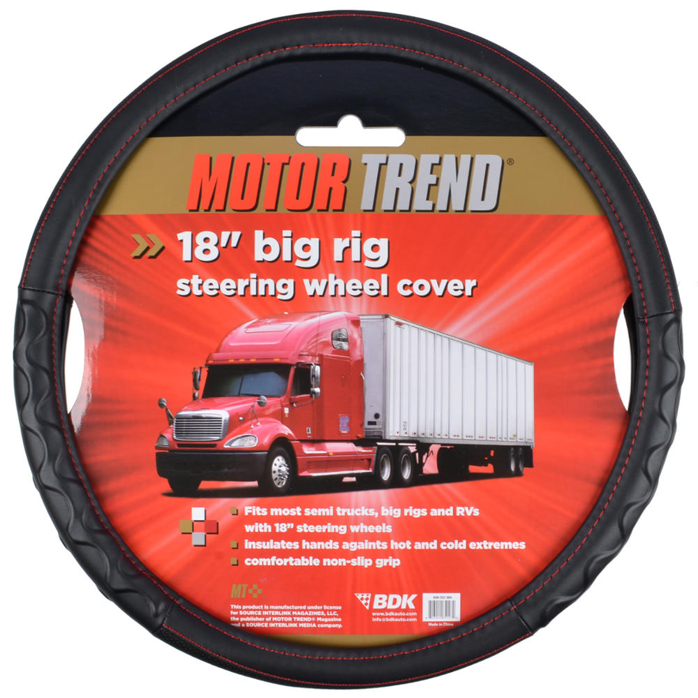 MotorTrend Faux Leder Lenkrad Abdeckung für LKW, Semi-Trucks, Wohnmobile, Big Rigs, 18 Wheelers (Fits 18')