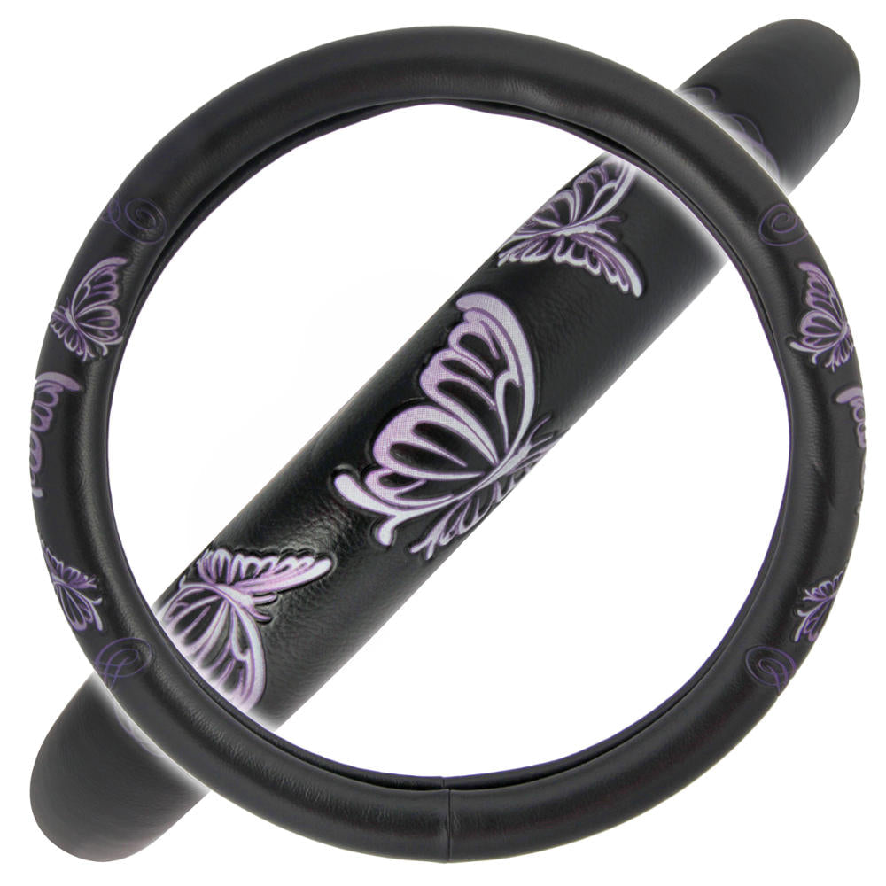 BDK 12-Piece Butterfly Vordersitzbezüge, Rücksitzbezüge, Sicherheitsgurtpads und Lenkradbezüge (Fits 14.5' - 15.5')