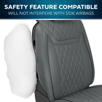 MotorBox 11-Piece Ranch Edition Premium Faux Leather Diamond Stitched Cushion Vordersitz- und Rücksitzabdeckungen