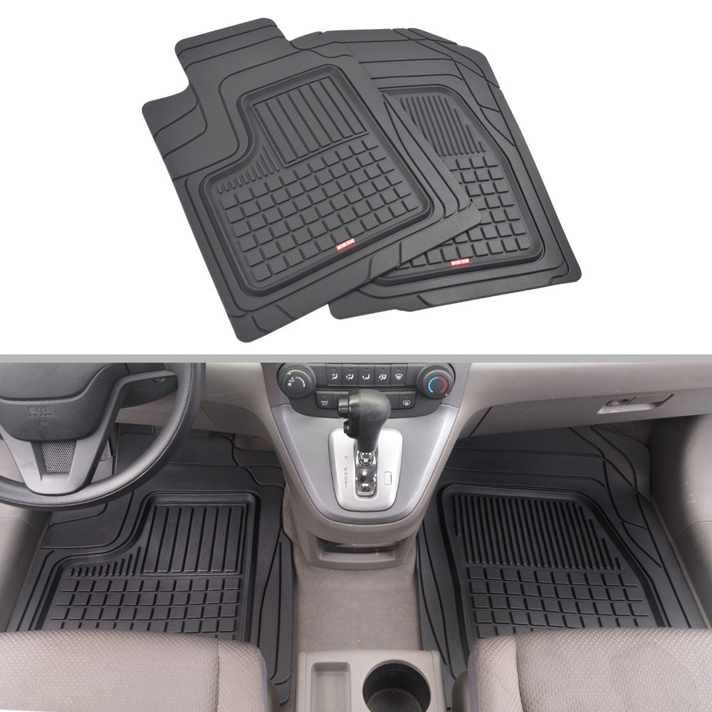 MotorTrend 4-Piece FlexTough Performance Plus Deep Dish Square Nuten Vorderbodenmatten und Hinterbodenmatten - Heavy Duty, All Weather, Trimmen, um zu passen