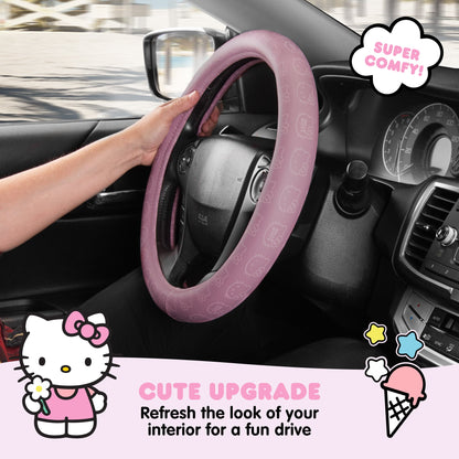 Carbella Sanrio Hello Kitty Pink Lenkrad Abdeckung (Fits 14.5' - 15')