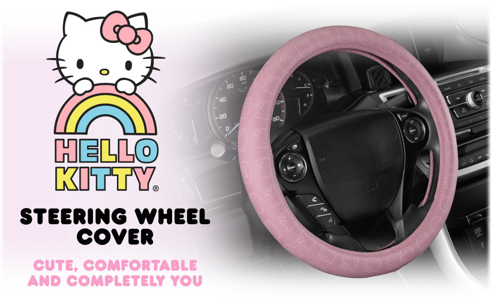 Carbella Sanrio Hello Kitty Pink Lenkrad Abdeckung (Fits 14.5' - 15')