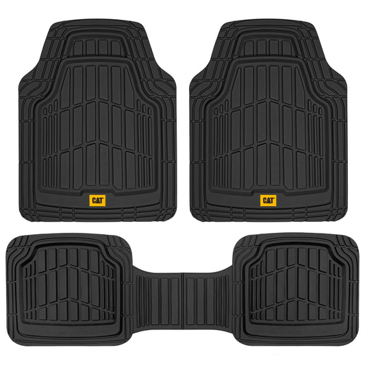 CAT 3-Stück ToughRide Gummi Vorderbodenmatten und hintere Bodenmatten - Heavy Duty, All Weather, Trimmen Sie, um zu passen