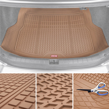MotorTrend FlexTough Square Groove Trunk / Cargo Liner Mat - Heavy Duty, All Weather, Trim to Fit (54' x 37')