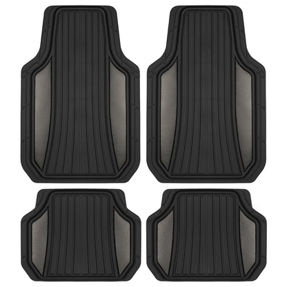 MotorTrend 4-Piece Shield Zwei-Tone Gloss Vorderbodenmatten und Hinterbodenmatten - Heavy Duty, All Weather, Trimmen Sie, um zu passen