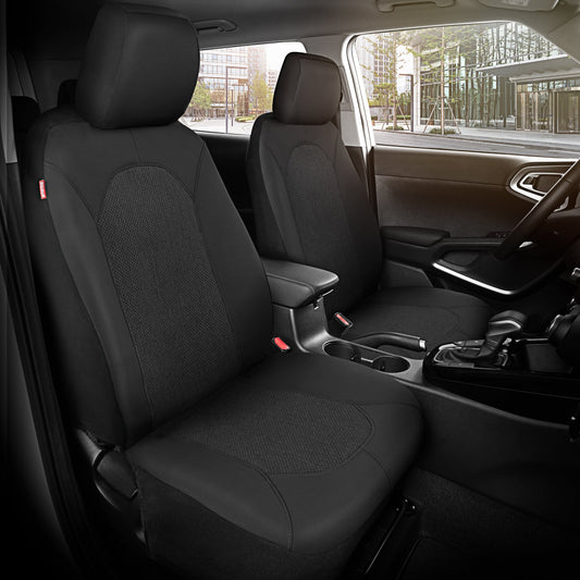 Motor Trend Black Car Seat Covers Set - 2 Vordersitze - Spill-Proof Neoprene CarSeat Cover Protector für Autos - Automobilzubehör Innenabdeckungen für SUV & Kleine LKW - Semi Universal Fit