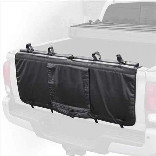 Truck Tailgate Pad für Mountainbikes Surf Kayak Outdoor Tailgate Protector - Langlebige 1' Foam Cover mit Carbon Fiber Design, Stoßfestigkeit mit Griff und Backup Kamerafenster (48 Zoll x 18 Zoll)