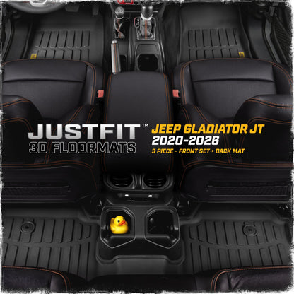 Cat® JustFitTM 3D-Bodenmatten für Jeep Gladiator (JL) 2020-2026, All Weather Custom Fit Jeep Gladiator Bodeneinkleidungen mit erweitertem Abdeckungsdesign, Jeep Gladiator Autobodenmatten (Full Set Front & Rear)