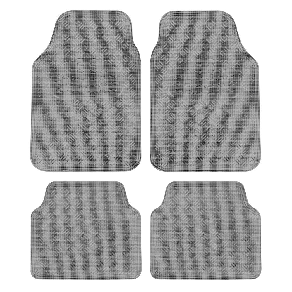 BDK 4-Piece Translucent Centered Cushioned Grip Pad Vorderbodenmatten und Hinterbodenmatten - Heavy Duty, All Weather