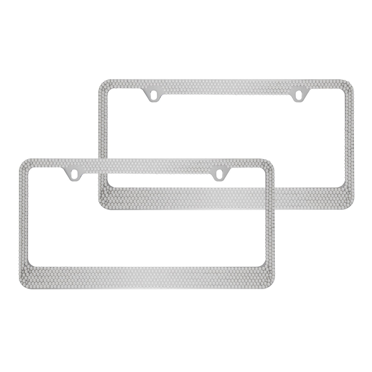 Rostbeständiges verchromtes Die-Cast-Edelmetall-Lizenzplattenrahmen / -halter Universalgröße - Blank Metal Design (Paket von 2)