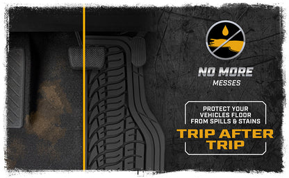 CAT ToughTread 4-Stück-Frontbodenmatten und hintere Bodenmatten - Heavy Duty, All Weather, Trimmable