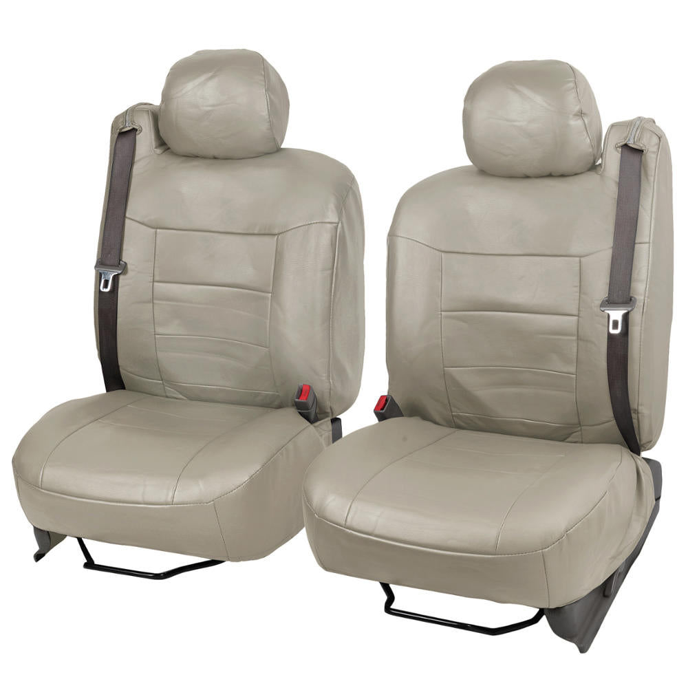 BDK 2-Pack Premium Faux Leder Vordersitze mit integrierten Sicherheitsgurtabdeckungen