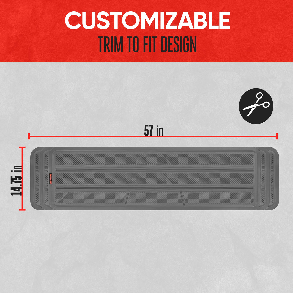 MotorTrend WeatherPlus Gummibodenläufer - Heavy Duty, All Weather, Trim to Fit (57' x 14.75')