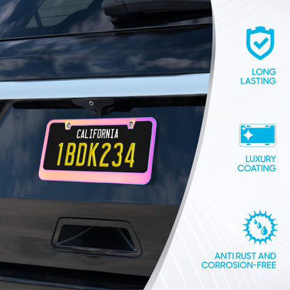 BDK Heavy Duty Rust-Proof Stainless-Steel Metallplattiertes Kennzeichen Rahmen Universalgröße für PKW SUV