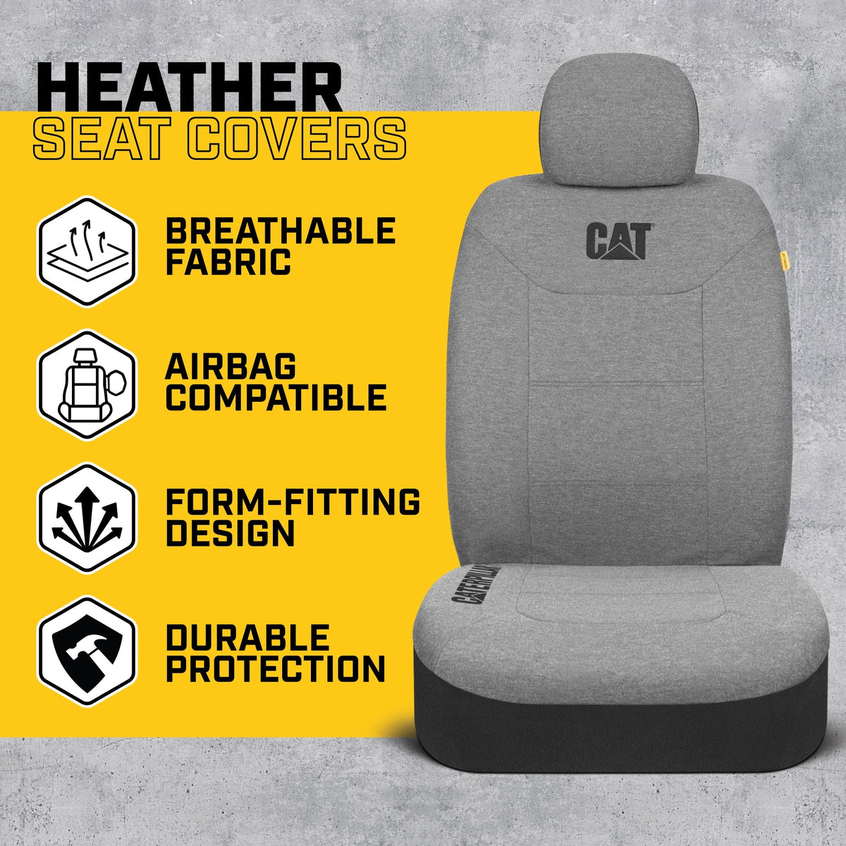 CAT 2-Pack CozyBlend JerseyHeather Vordersitzbezüge