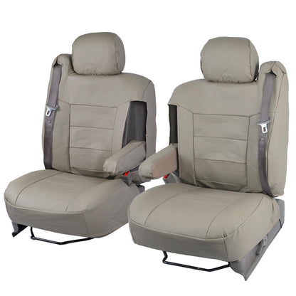 BDK 2-Pack Premium Faux Leder Vordersitze mit integrierten Sicherheitsgurt- und Armlehnenabdeckungen