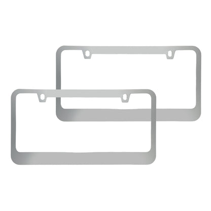 Rostbeständiges verchromtes Die-Cast-Edelmetall-Lizenzplattenrahmen / -halter Universalgröße - Blank Metal Design (Paket von 2)