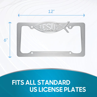 Rostbeständiges verchromtes Die-Cast-Edelmetall-Lizenzplattenrahmen / -halter Universalgröße - Blank Metal Design (Paket von 2)
